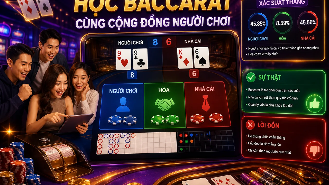 Người mới học baccarat: luật cửa cược và xác suất trên ae888
